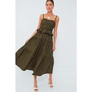 Tuckernuck Moon River Exclusive Olive Tiered Maxi Dress NWT Size S